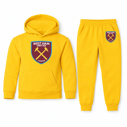 West Ham United FC youth hoodie jogger set, Yellow, Youth Large ages 10–12