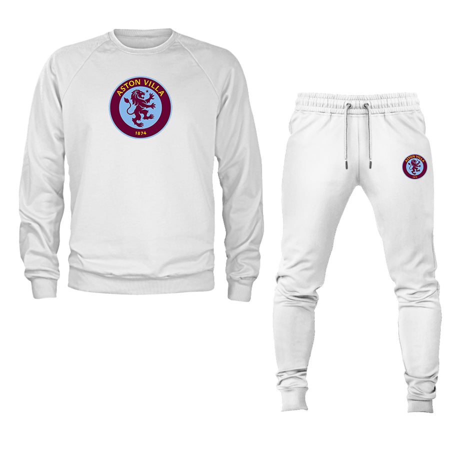 Men's Aston Villa FC Logo Crewneck Sweatshirt Joggers Suit