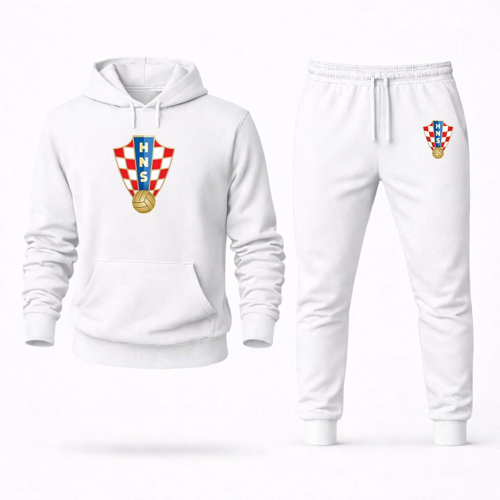 Men's Croatia National Soccer Team Hoodie Joggers Set