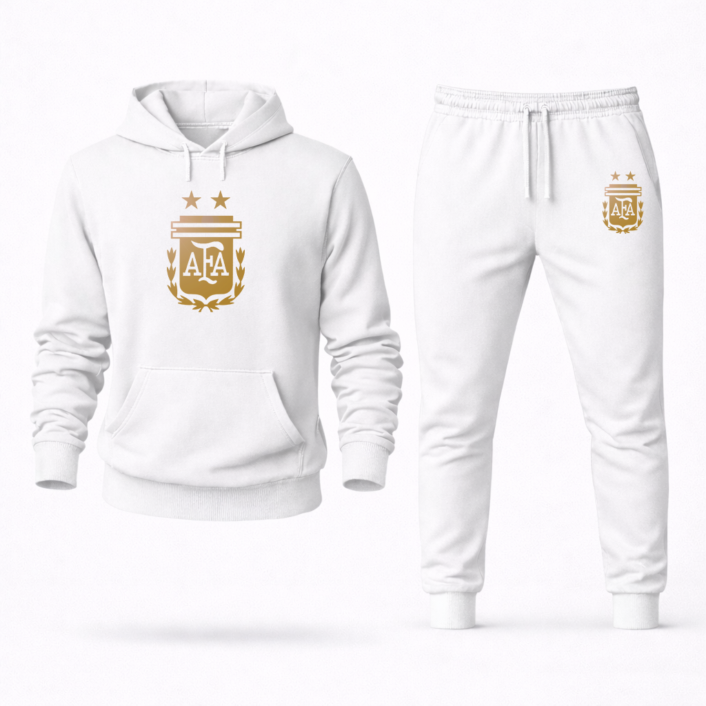 Men's Argentina Soccer Hoodie Joggers Set
