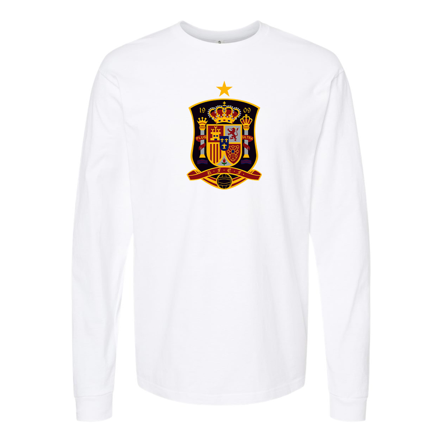 Youth Kids Spain National Soccer Team Long Sleeve T-Shirt