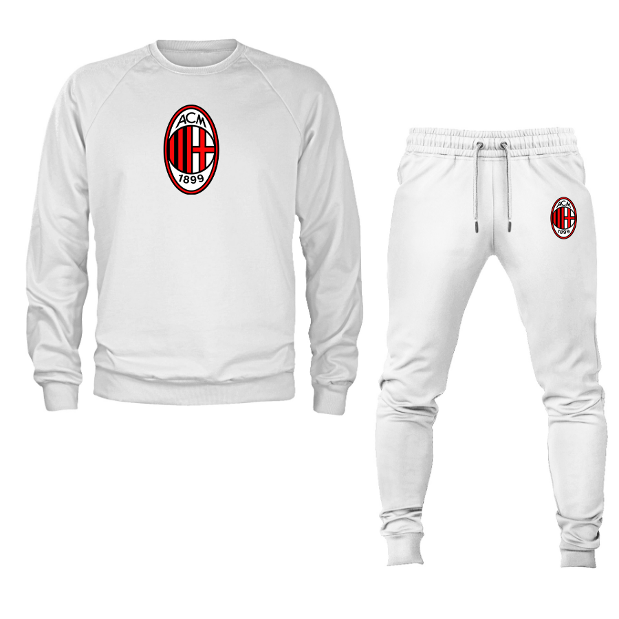 Men’s AC Milan Soccer Logo Crewneck Sweatshirt Joggers Suit