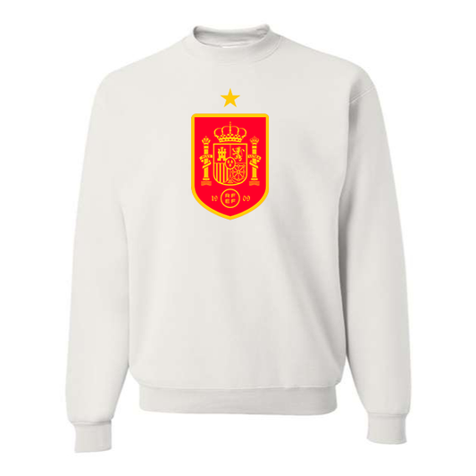 Men's Spain Red Logo National Soccer Team Crewneck Sweatshirt