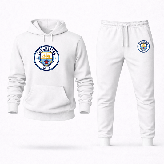 Men's Manchester City Soccer Logo Hoodie Joggers Set