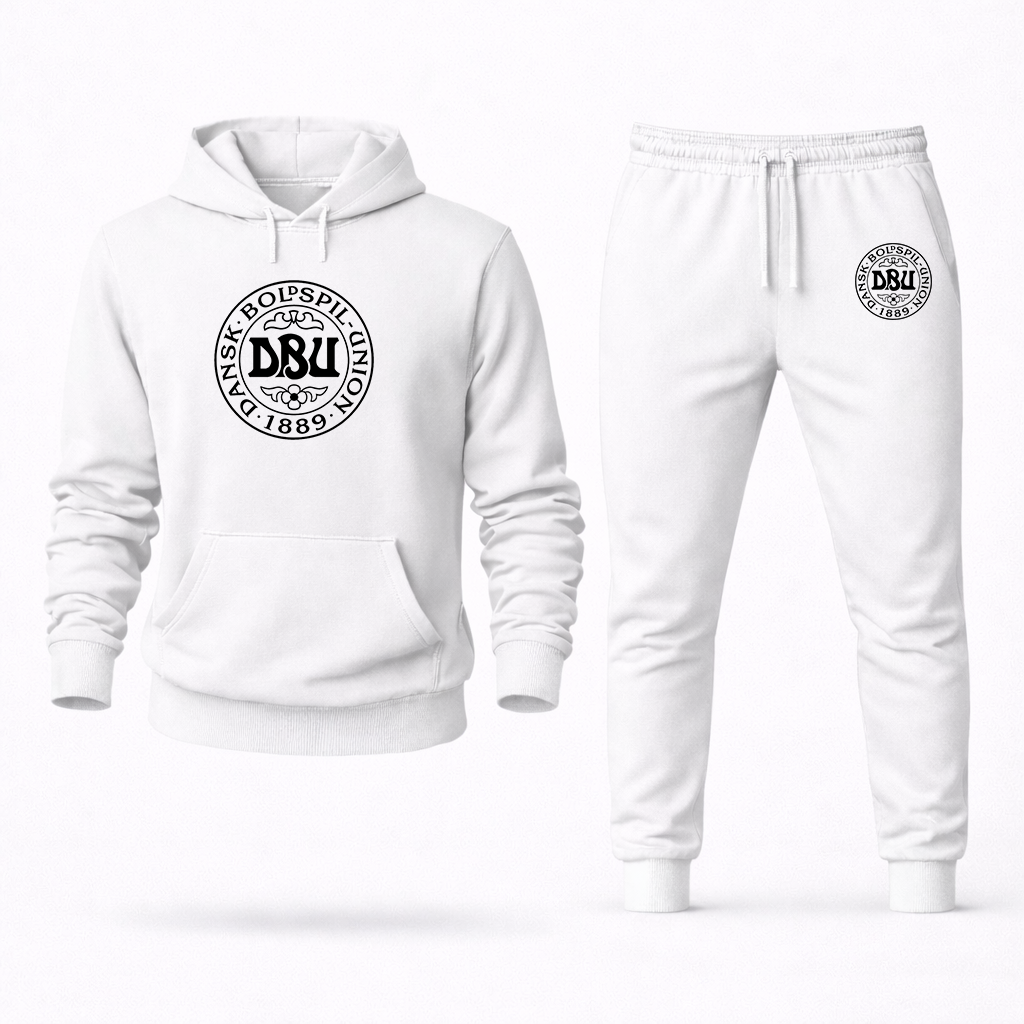 Men's Denmark Soccer Soccer Logo Hoodie Joggers Set
