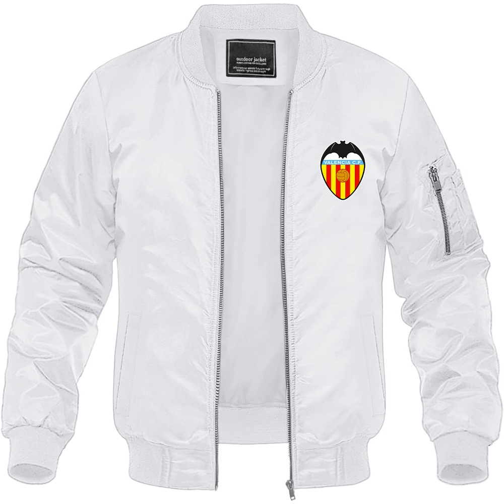 Men's Valencia FC Lightweight Bomber Jacket Windbreaker Softshell Varsity Jacket Coat