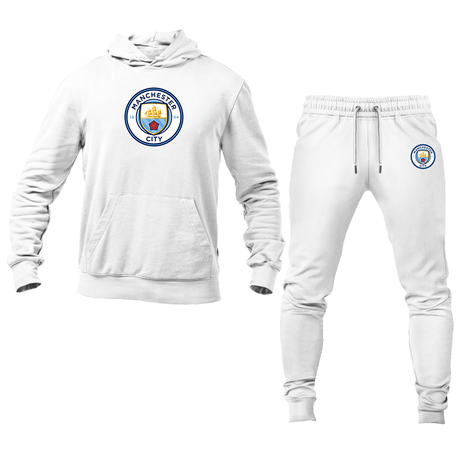 Men's Manchester City Soccer Logo Hoodie Joggers Set