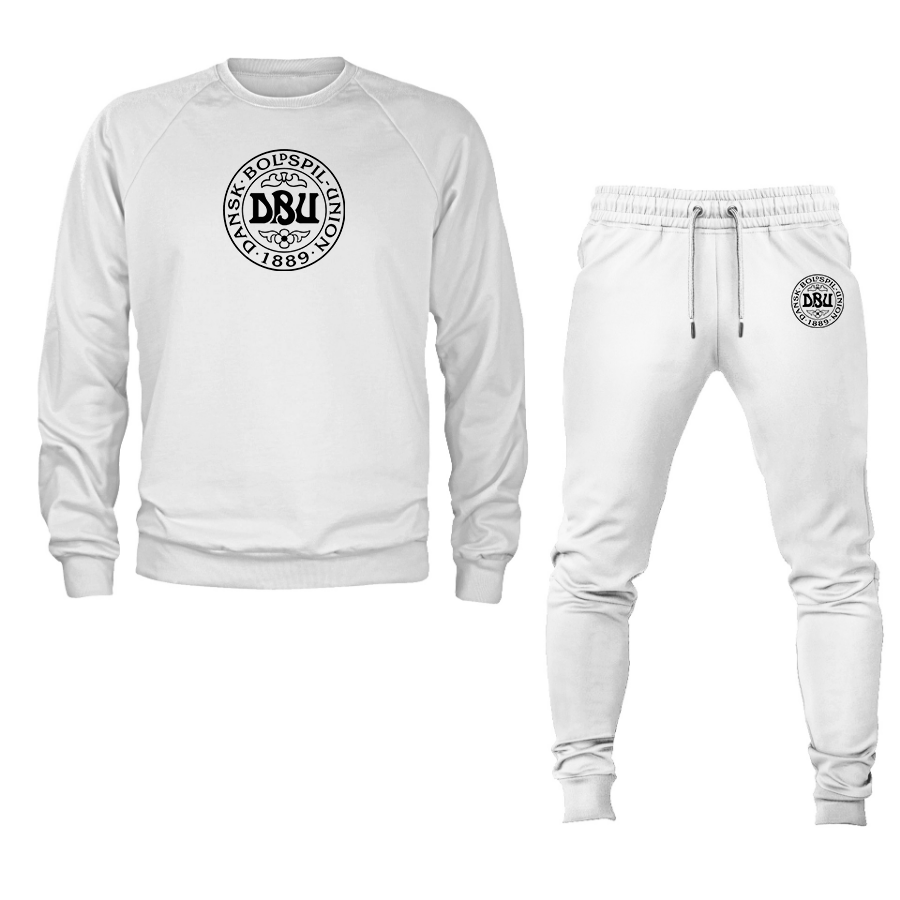 Men's Denmark  Soccer Logo Crewneck Sweatshirt Joggers Suit