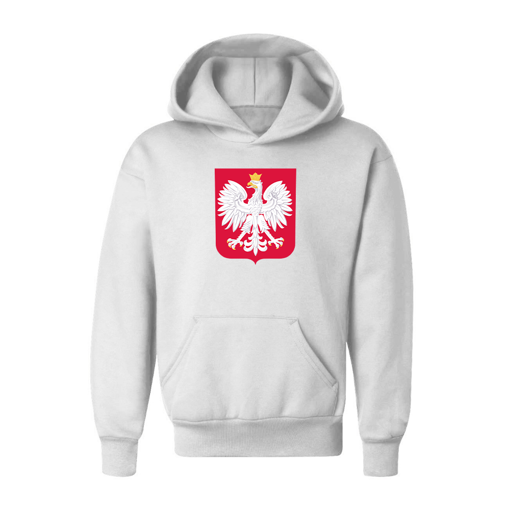 Youth Kids Poland National Soccer Team Pullover Hoodie