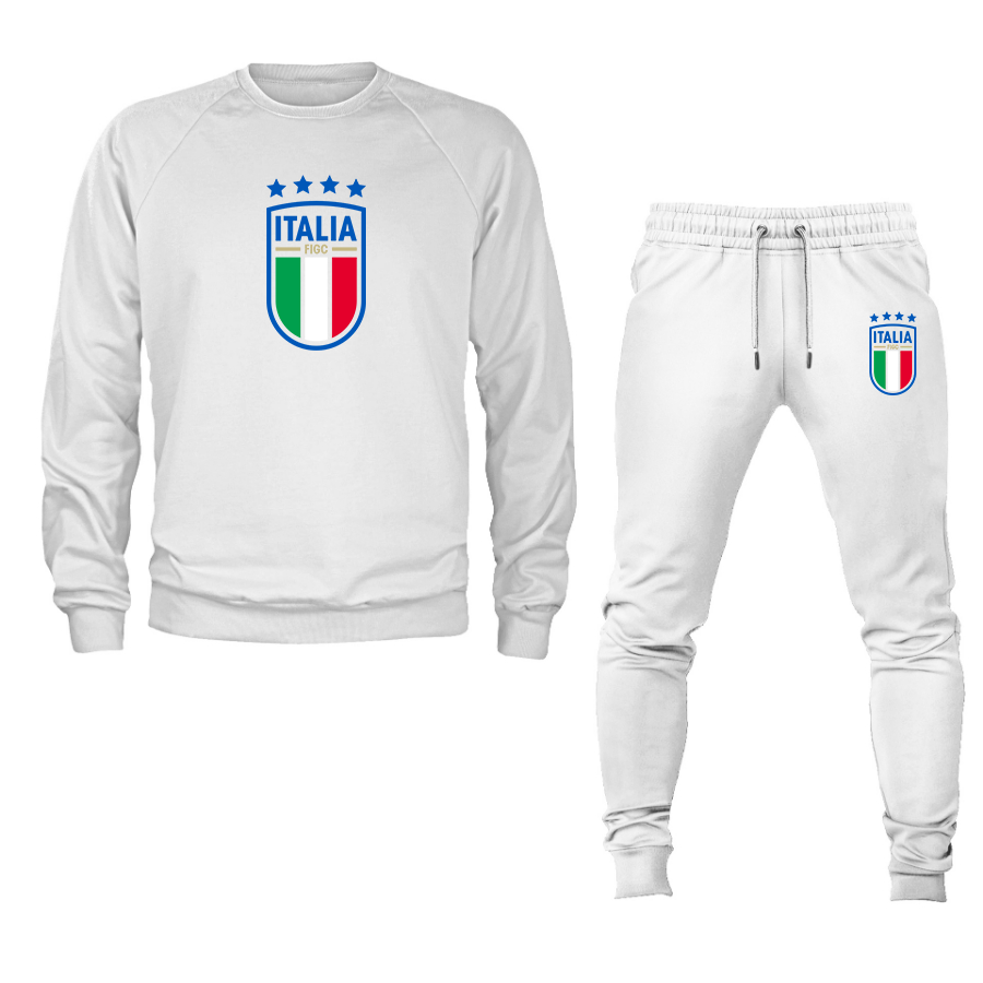 Men's Italy National Soccer Crewneck Sweatshirt Joggers Suit