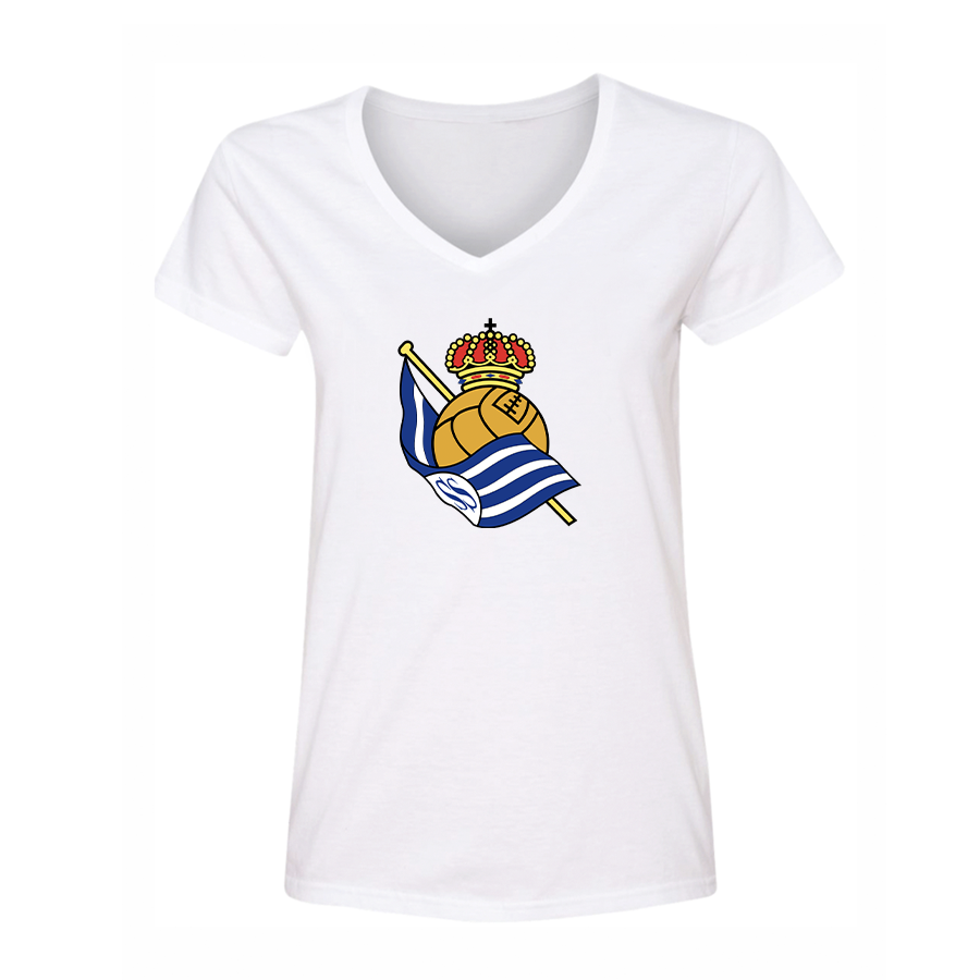 Women's Real Sociedad FC V-Neck T-Shirt