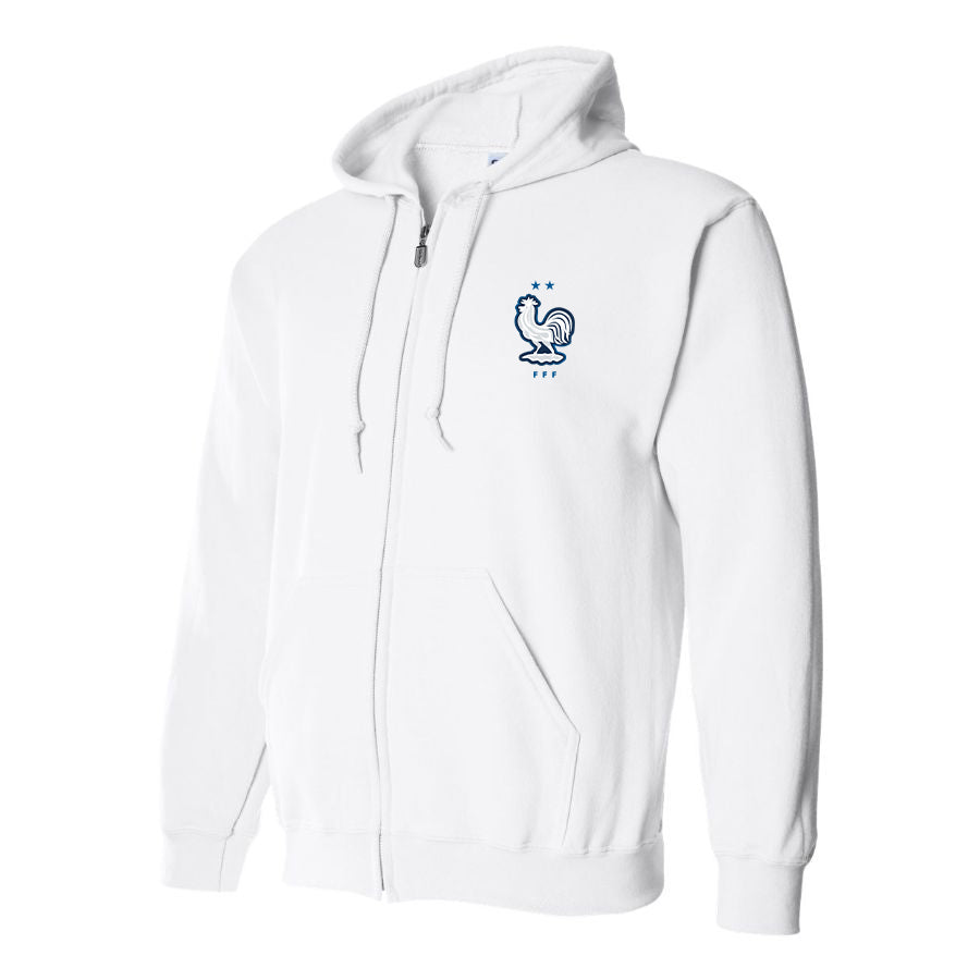 Men's France National Soccer Team Zipper Hoodie