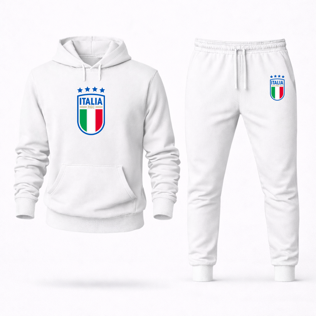 Men's Italy National Soccer Hoodie Joggers Set