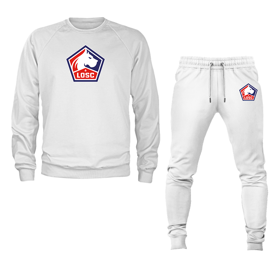 Men's Lille Olympique FC Crewneck Sweatshirt Joggers Suit