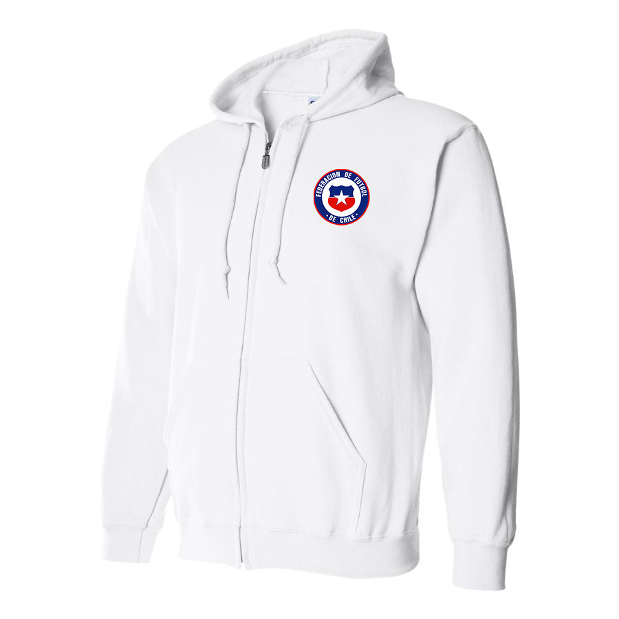 Men's Chile National Soccer Team  Zipper Hoodie