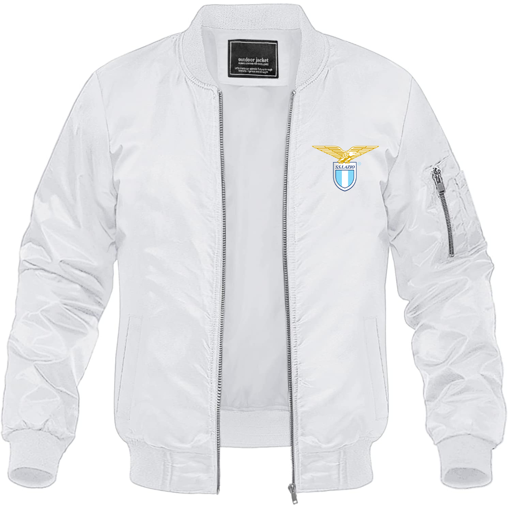 Men's Lazio FC Lightweight Bomber Jacket Windbreaker Softshell Varsity Jacket Coat