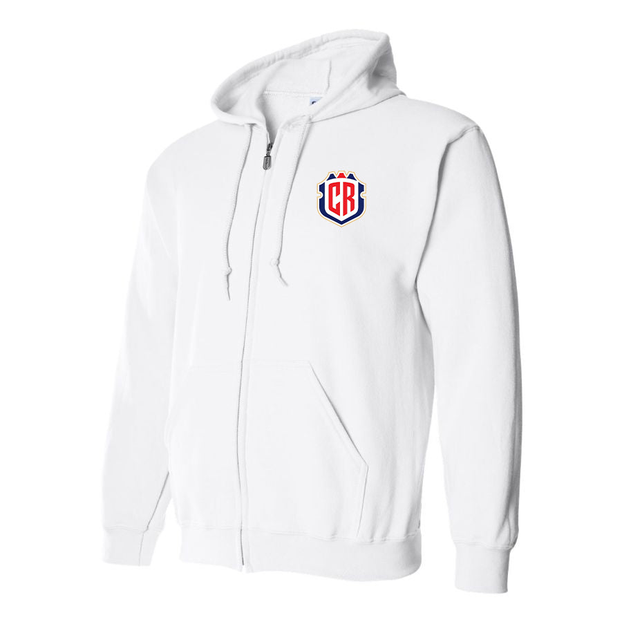 Men's Costa Rica National Soccer Team Zipper Hoodie