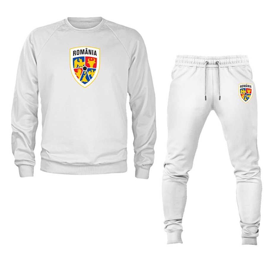 Men's Romania National Soccer Team Crewneck Sweatshirt Joggers Suit