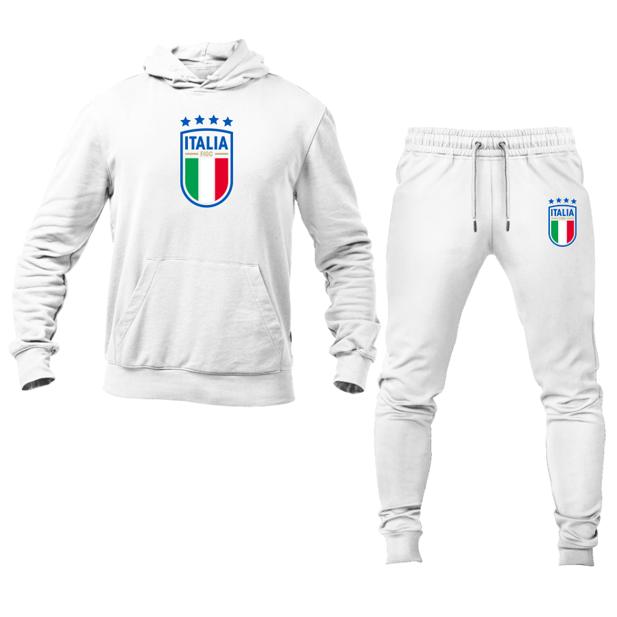 Men's Italy National Soccer Hoodie Joggers Set