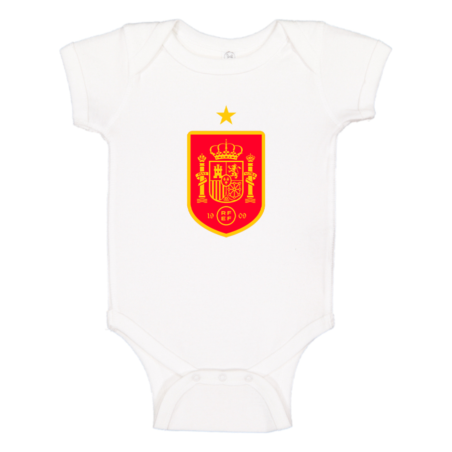 Spain Red Logo National Soccer Team Baby Romper Onesie