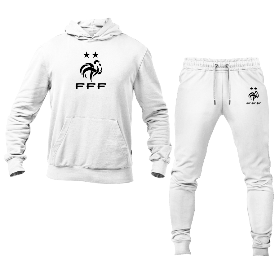 Men's France Soccer Logo Hoodie Joggers Set