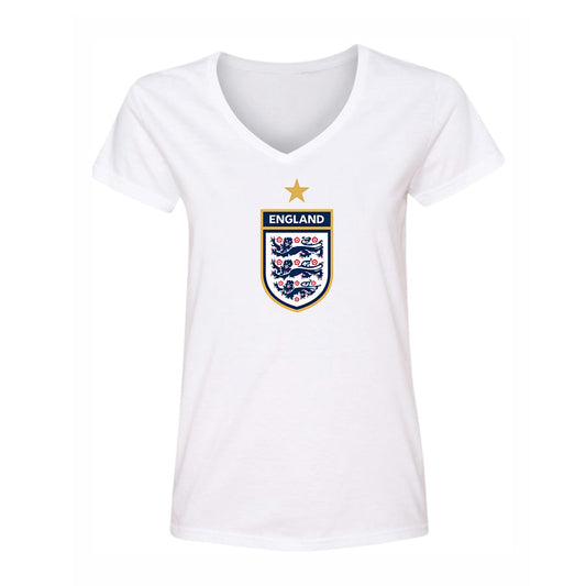 Women's England National Soccer Team V-Neck T-Shirt