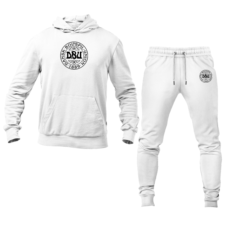 Men's Denmark Soccer Soccer Logo Hoodie Joggers Set