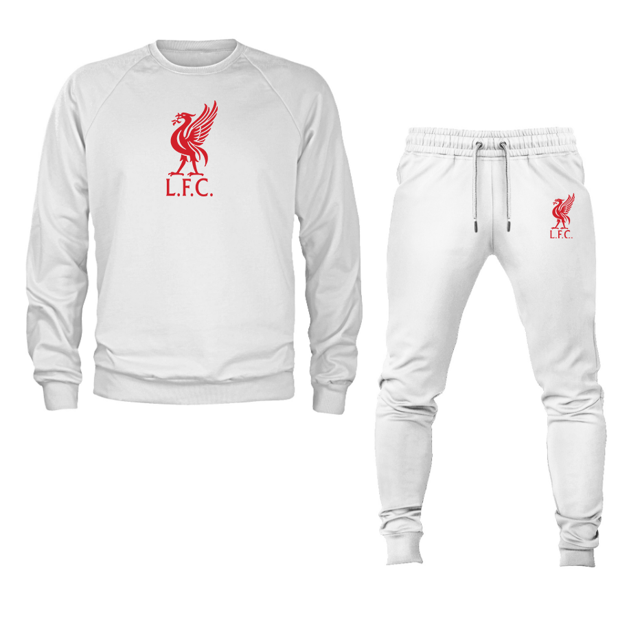 Men's Liverpool L.F.C. Soccer Logo Crewneck Sweatshirt Joggers Suit