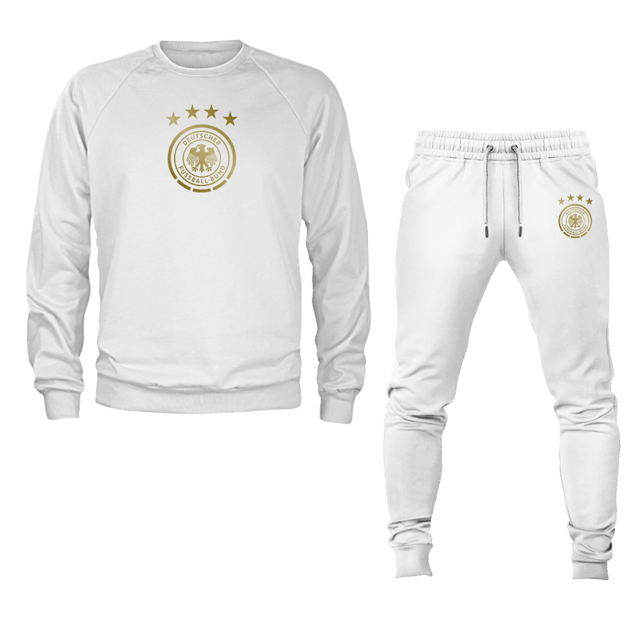 Men's Germany Soccer Logo Crewneck Sweatshirt Joggers Suit