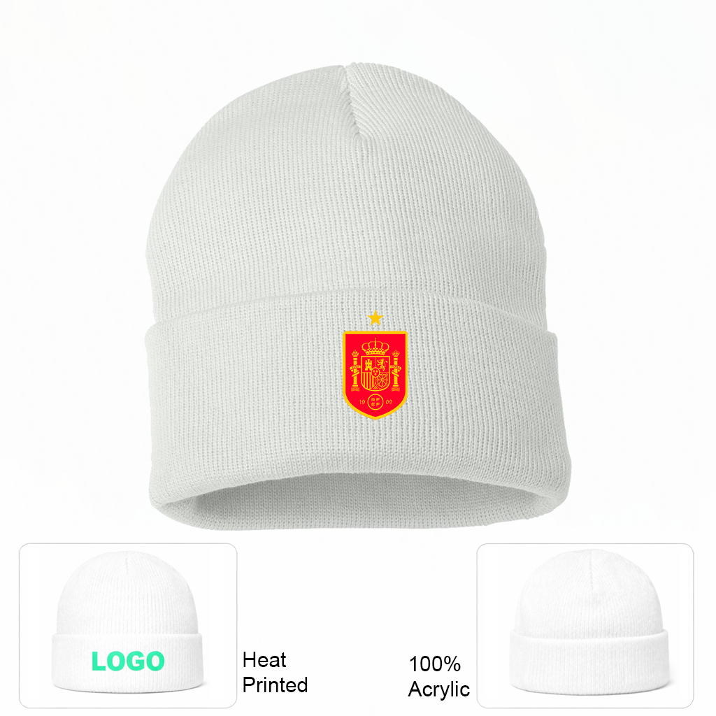 Spain Red Logo National Soccer Team Beanie Hat