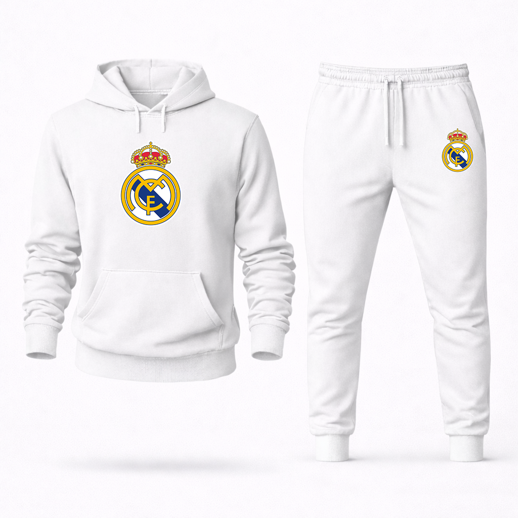 Men’s Real Madrid Soccer Logo Hoodie Joggers Set
