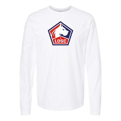 Men's Lille Olympique FC Cotton Long Sleeve T-Shirt