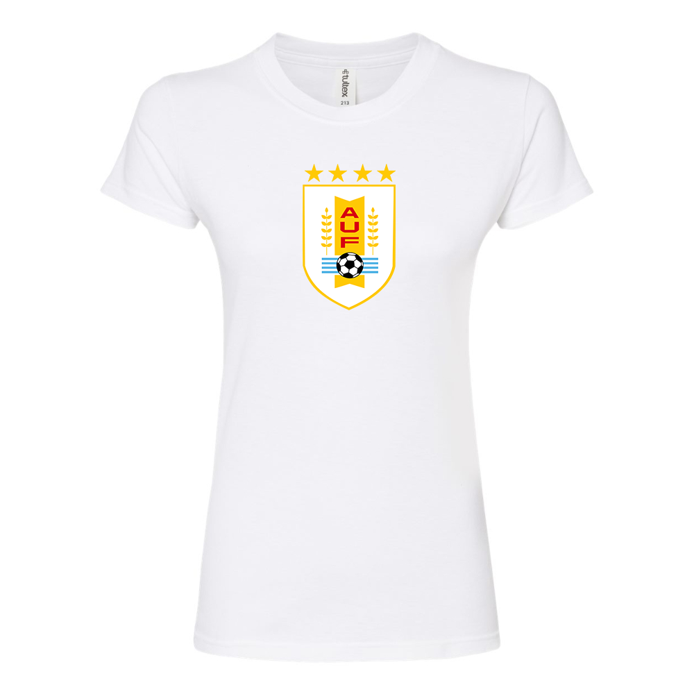 Women's Uruguay National Soccer Team Round Neck T-Shirt