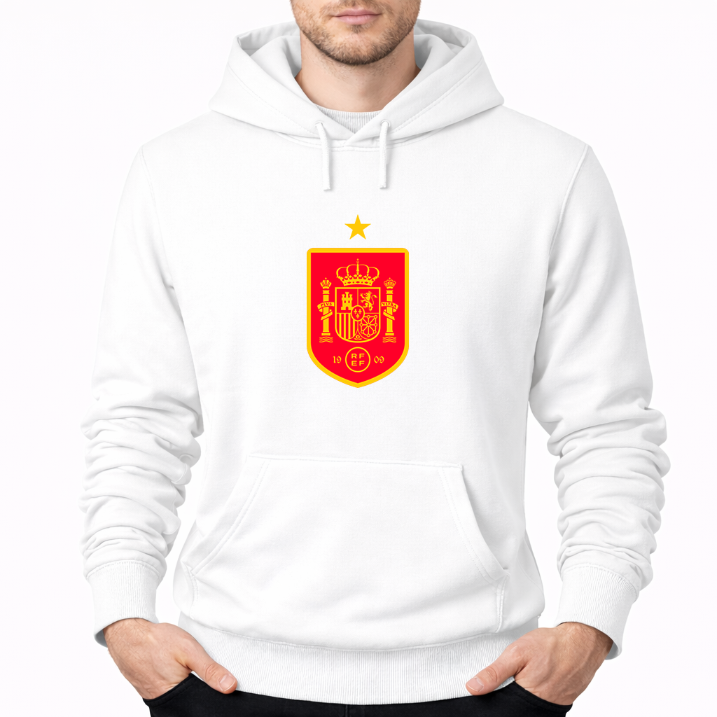 Men's Spain Red Logo National Soccer Team Pullover Hoodie