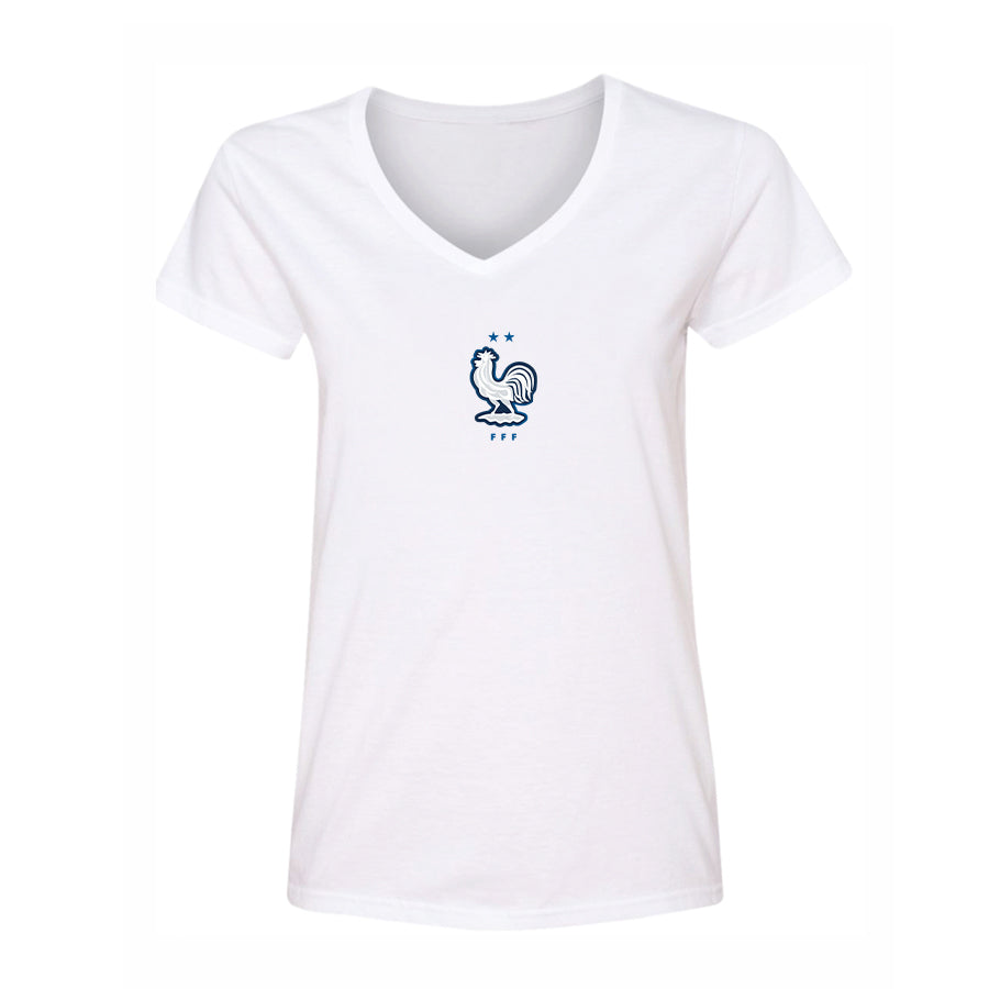 Women's France National Soccer Team  V-Neck T-Shirt