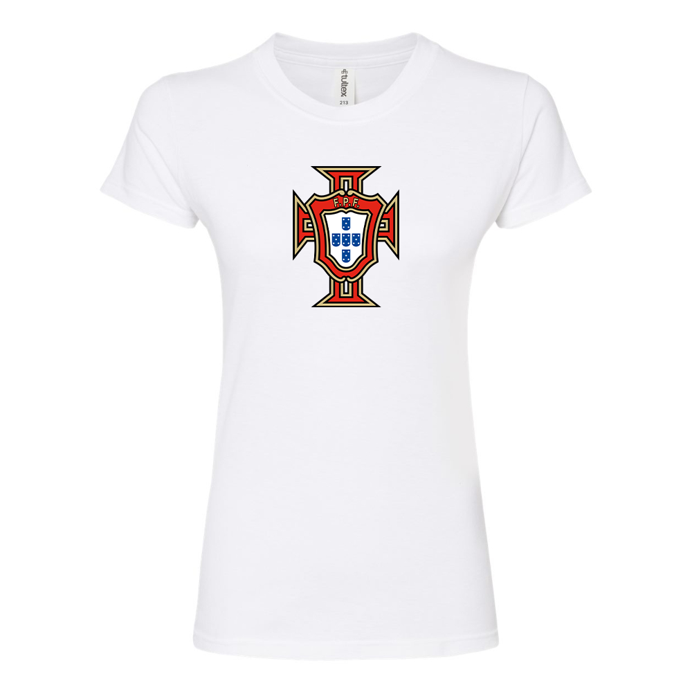 Women's Portugal National Soccer Team Round Neck T-Shirt