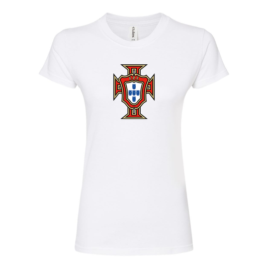 Women's Portugal National Soccer Team Round Neck T-Shirt