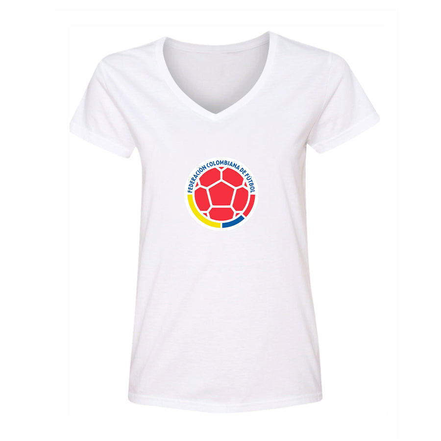 Women's Colombia National Soccer Team V-Neck T-Shirt