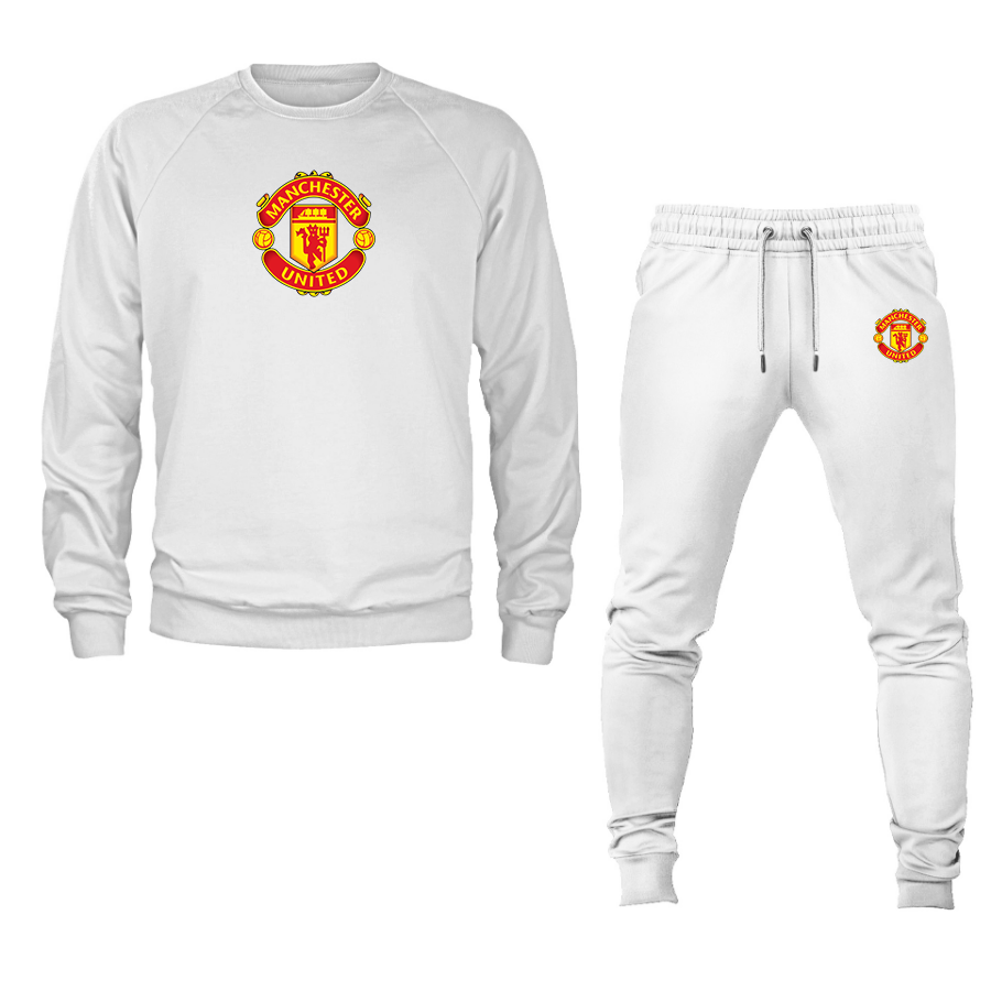 Men’s Manchester United Soccer Soccer Logo Crewneck Sweatshirt Joggers Suit