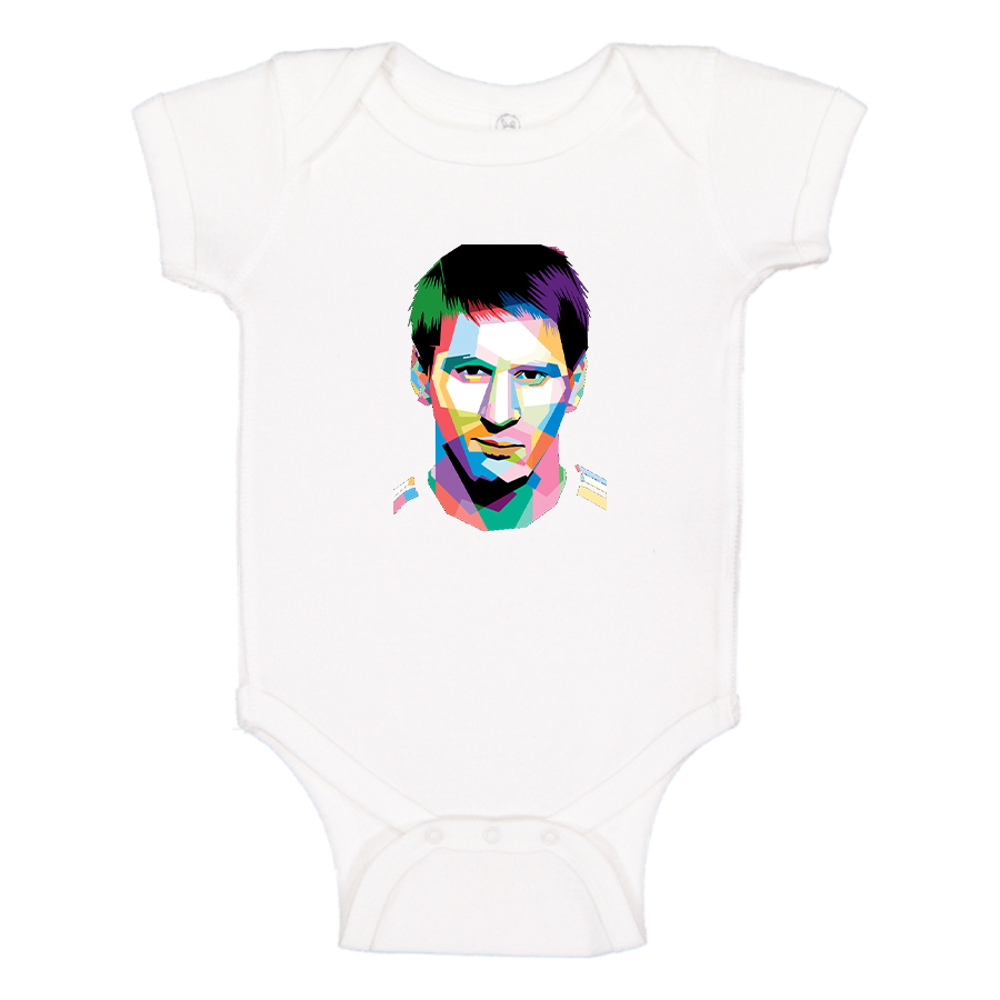 Lionel Messi Face Art Soccer Baby Romper Onesie