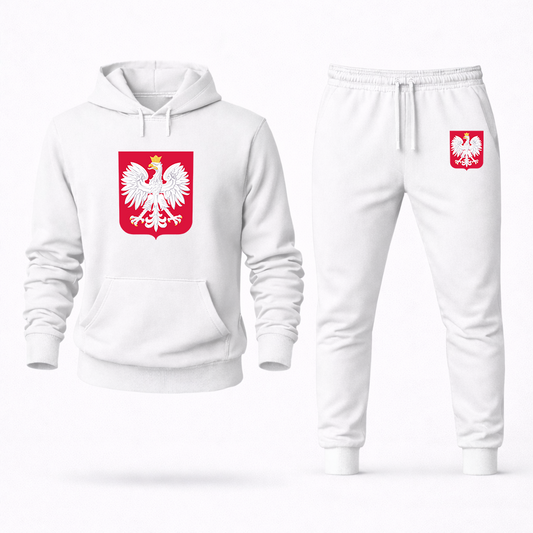 Men's Poland National Soccer Team Hoodie Joggers Set