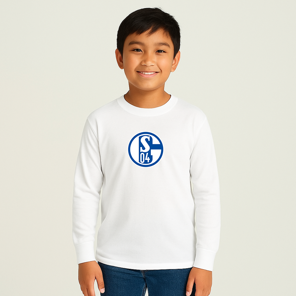 Youth Kids Schalke 04 FC Long Sleeve T-Shirt
