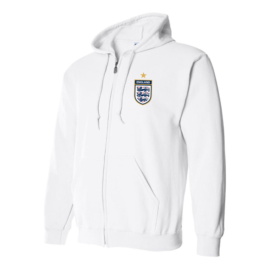 Men's England National Soccer Team Zipper Hoodie