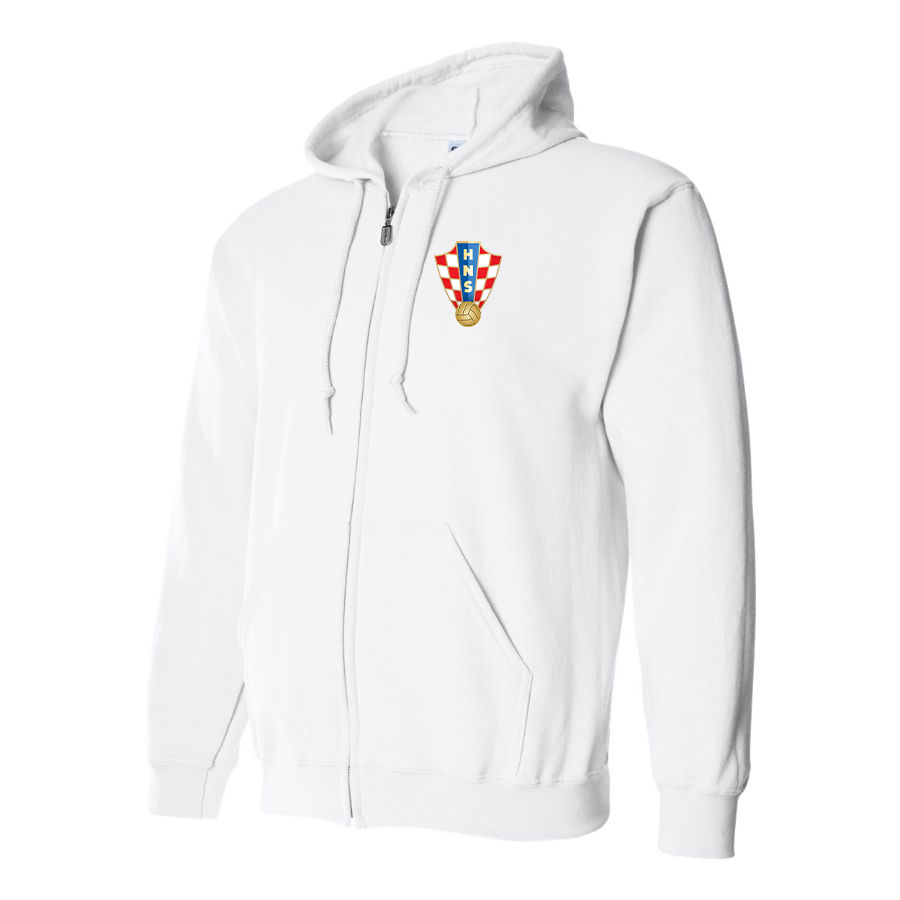 Men's Croatia National Soccer Team Zipper Hoodie