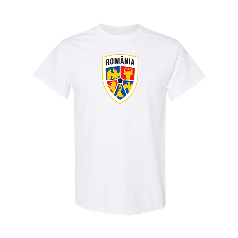 Youth Kids Romania National Soccer Team Cotton T-Shirt