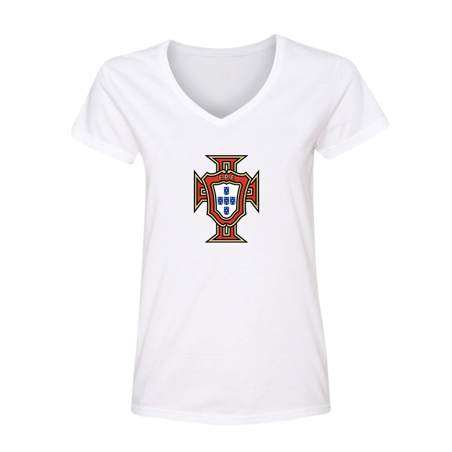 Women's Portugal National Soccer Team V-Neck T-Shirt