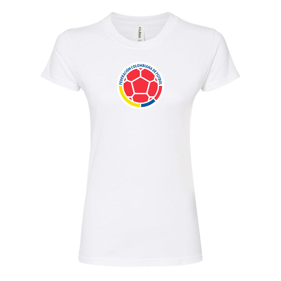 Women's Colombia National  Soccer Team Round Neck T-Shirt