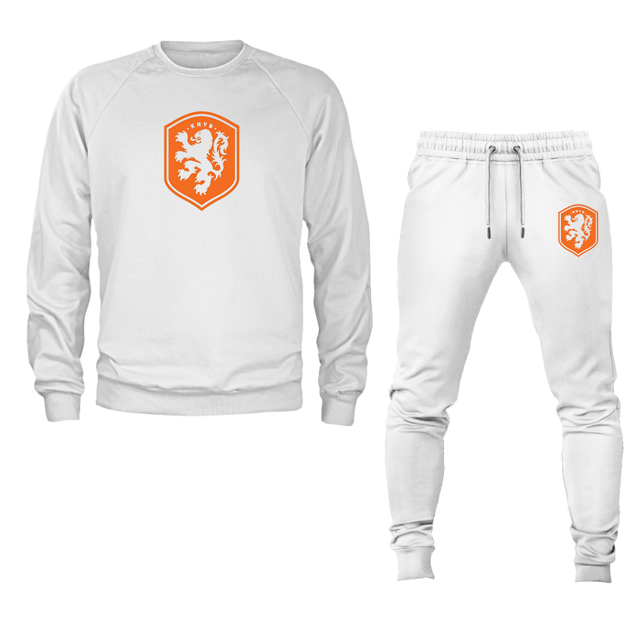 Men's Netherlands National Soccer Team Crewneck Sweatshirt Joggers Suit