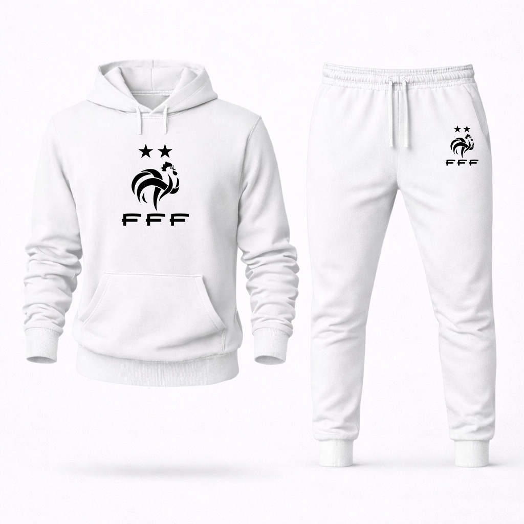 Men's France Soccer Logo Hoodie Joggers Set