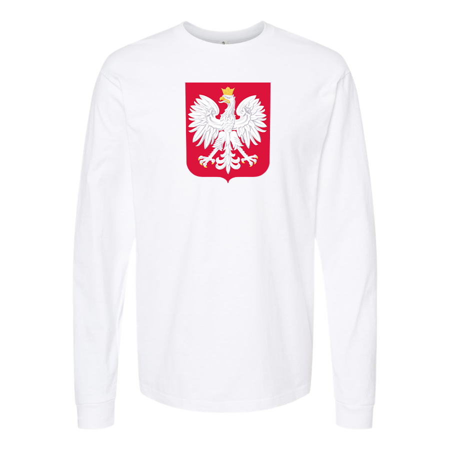 Men's Poland National Soccer Team Long Sleeve T-Shirt